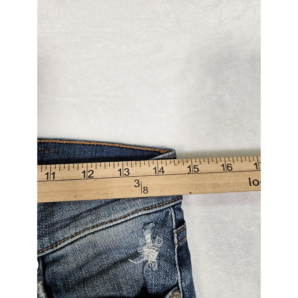 7 For All Mankind Jeans Womens Size 29 The Skinny Mid Rise‎ Distressed Denim USA - Picture 9 of 11